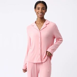 NWT - Cozy Earth - Bamboo Rib-Knit Classic Short Sleeve Pajama Top - Tulip